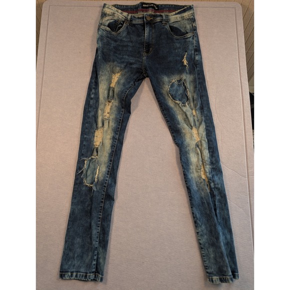 ARKETYPE Other - ARKETYPE Jeans Men 34x34 Blue Distressed Acid Wash Ripped Denim Excellent